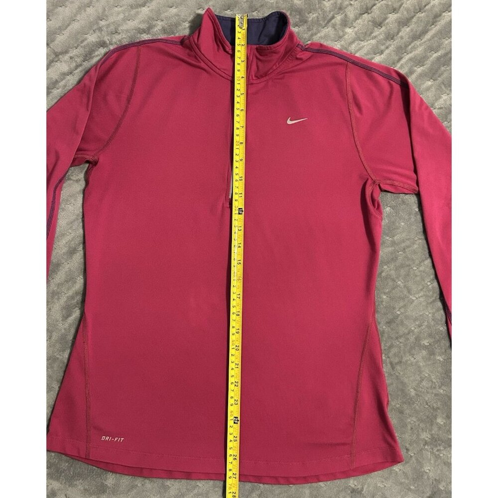 Nike Women’s Fuchsia Running Dri-Fit Sz M 1/4 Zip Lightweight Pullover Jacket - Picture 7 of 10